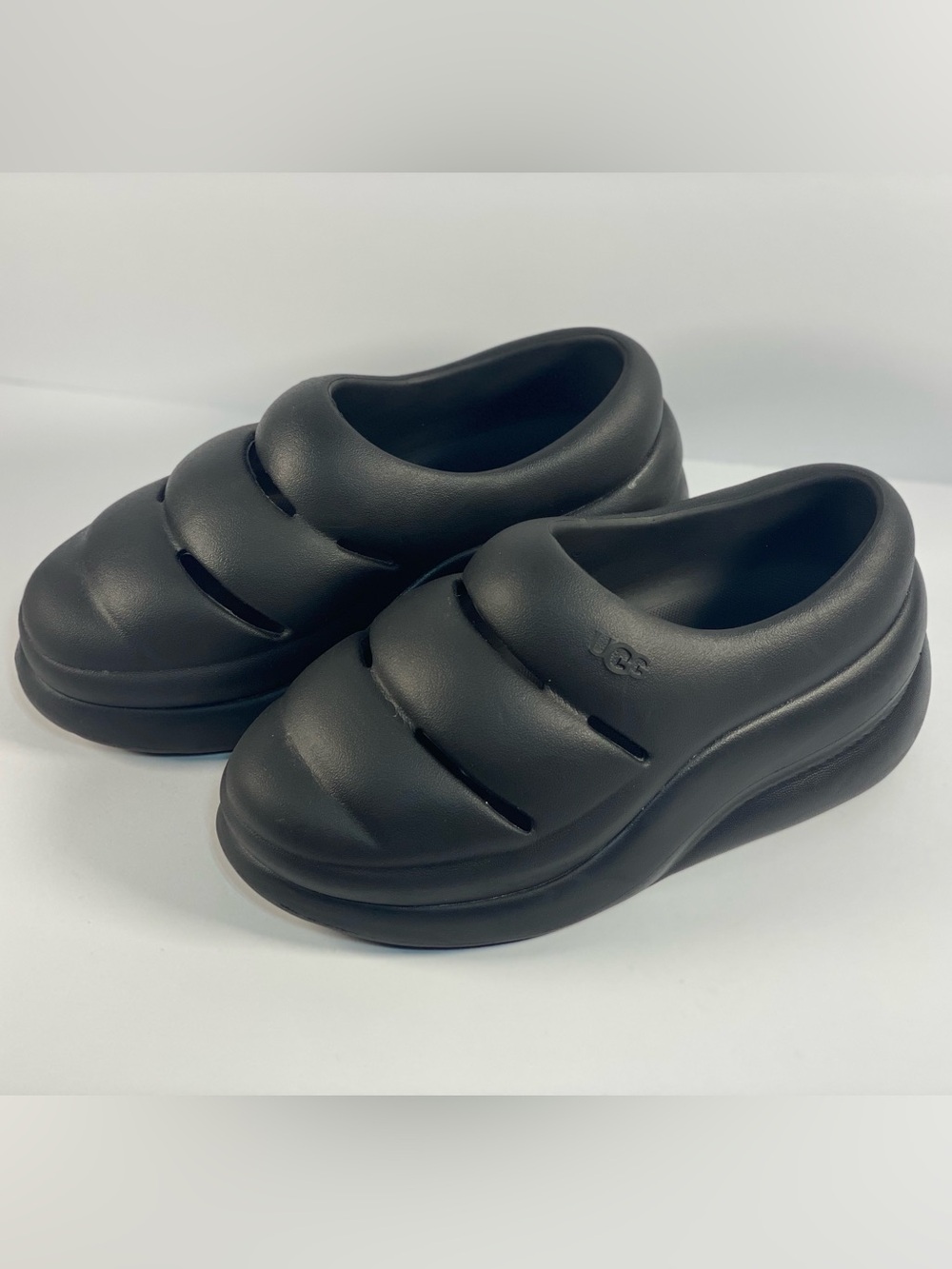 UGG Black Foam Slip-On Platform Clog